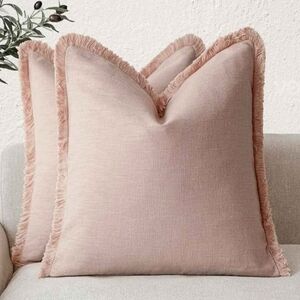 Light Pink Linen Pillow Covers
